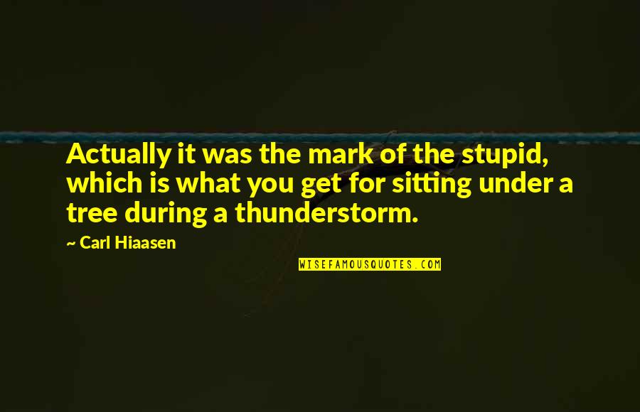 Stupid Humor Quotes By Carl Hiaasen: Actually it was the mark of the stupid, Stupid Humor Quotes By Carl Hiaasen: Actually it was the mark of the stupid,