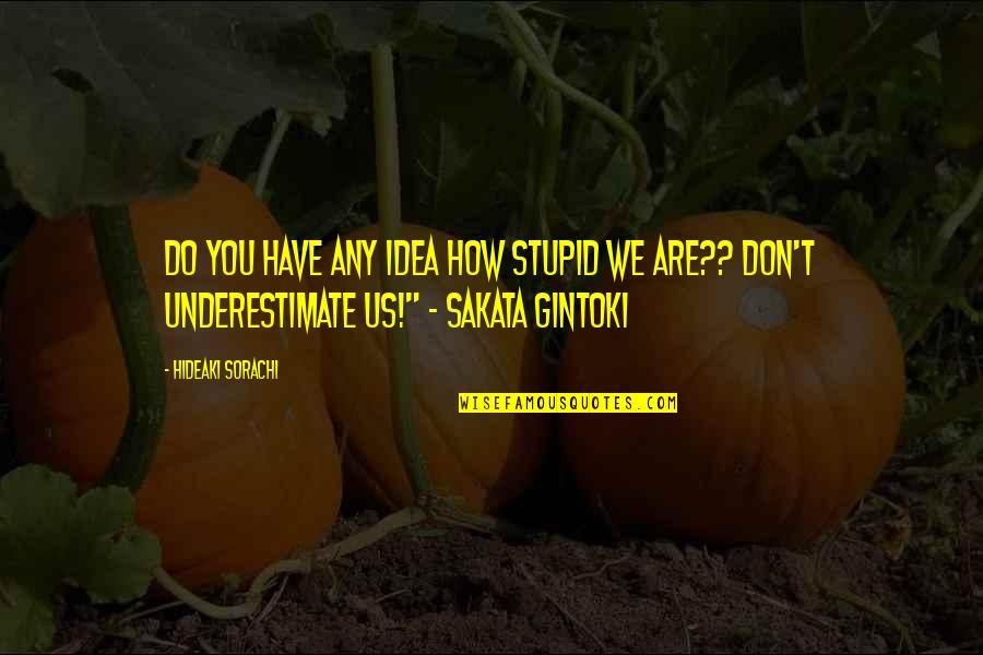 Stupid Humor Quotes By Hideaki Sorachi: Do you have any idea how stupid we Stupid Humor Quotes By Hideaki Sorachi: Do you have any idea how stupid we