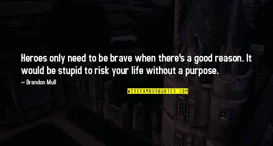 Stupid Is Good Quotes By Brandon Mull: Heroes only need to be brave when there's
