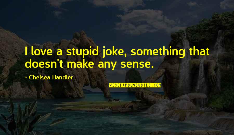 Stupid Joke Quotes By Chelsea Handler: I love a stupid joke, something that doesn't