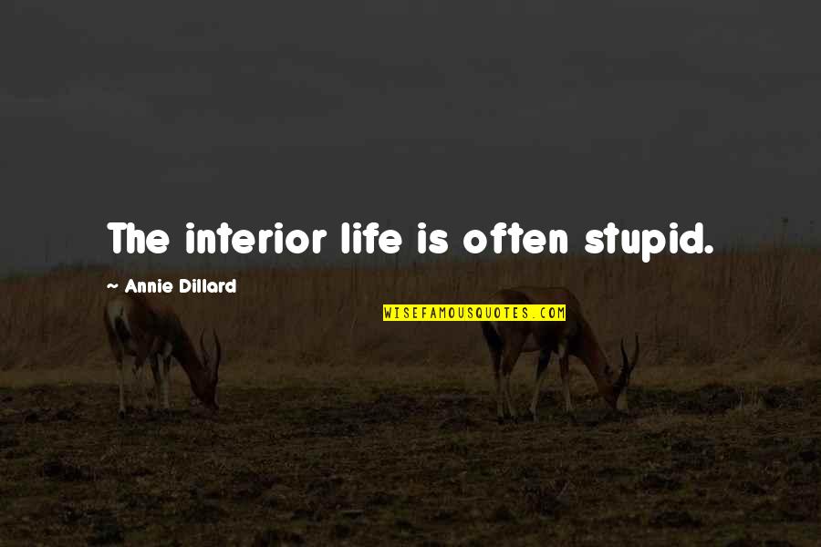 Stupid Life Quotes By Annie Dillard: The interior life is often stupid.