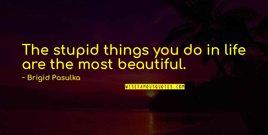 Stupid Life Quotes By Brigid Pasulka: The stupid things you do in life are