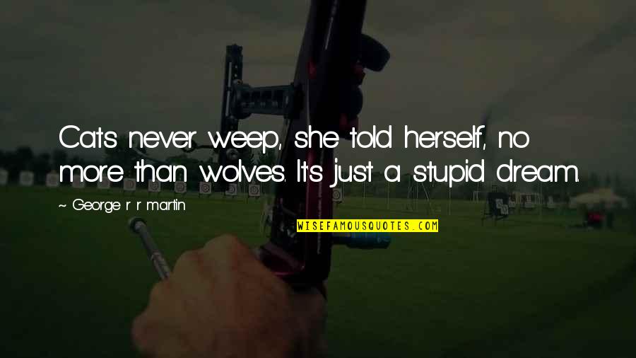 Stupid O'clock Quotes By George R R Martin: Cats never weep, she told herself, no more