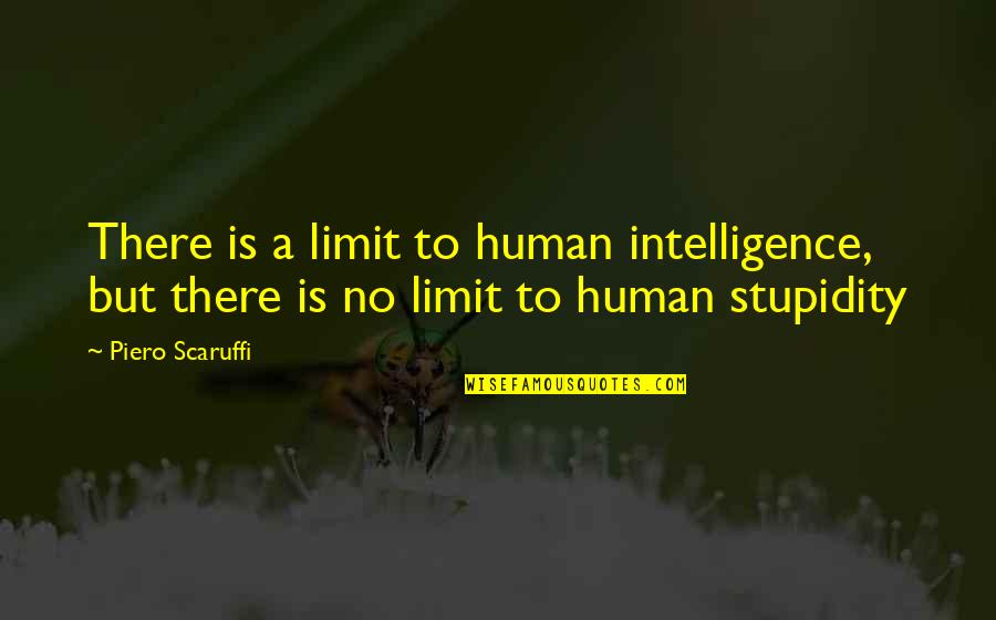 Stupidity Inspirational Quotes By Piero Scaruffi: There is a limit to human intelligence, but
