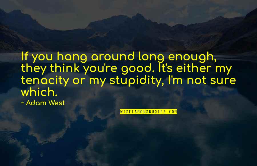 Stupidity's Quotes By Adam West: If you hang around long enough, they think