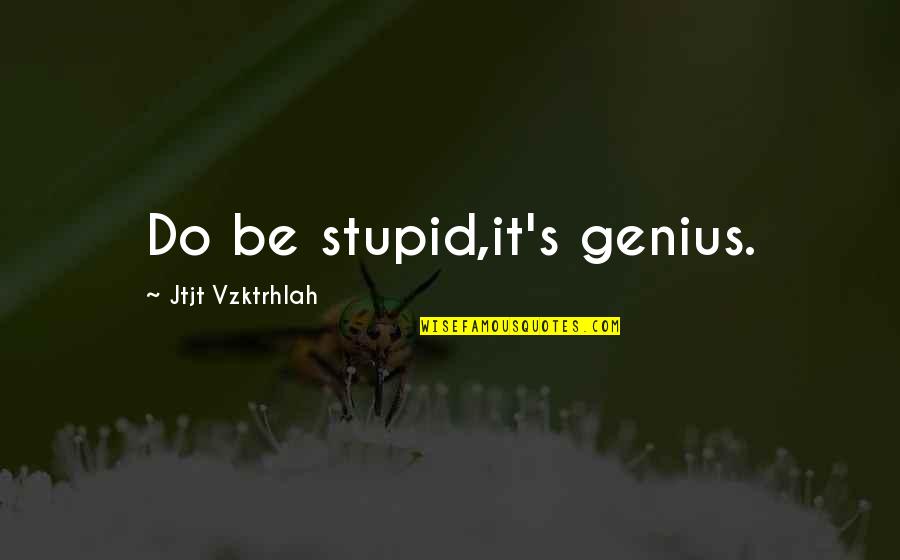 Stupidity's Quotes By Jtjt Vzktrhlah: Do be stupid,it's genius.