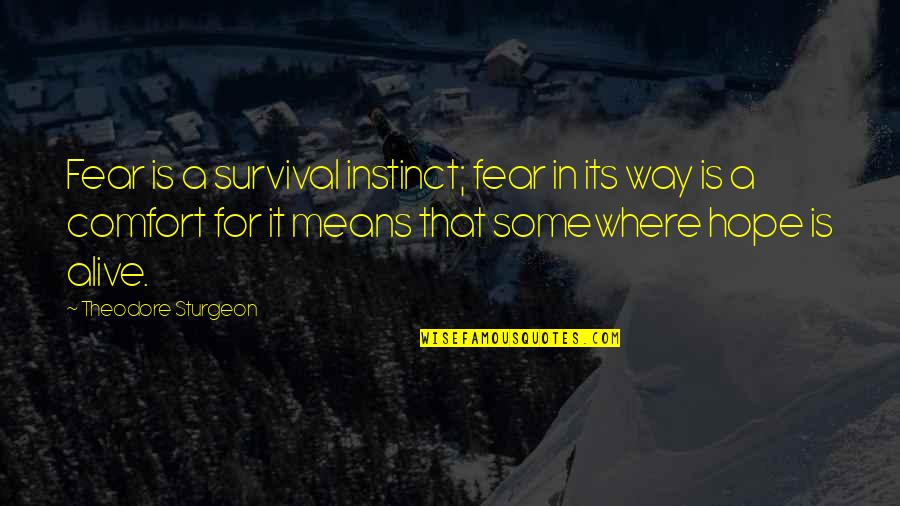Sturgeon Quotes By Theodore Sturgeon: Fear is a survival instinct; fear in its