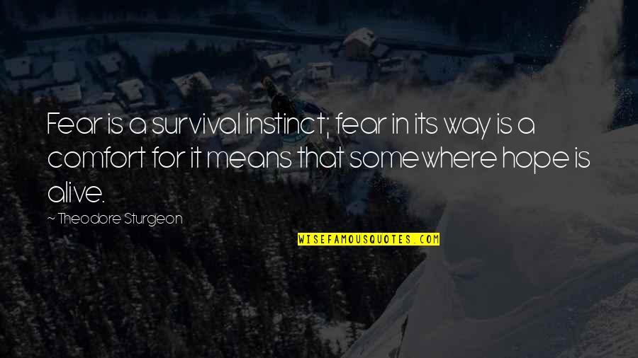 Sturgeon's Quotes By Theodore Sturgeon: Fear is a survival instinct; fear in its