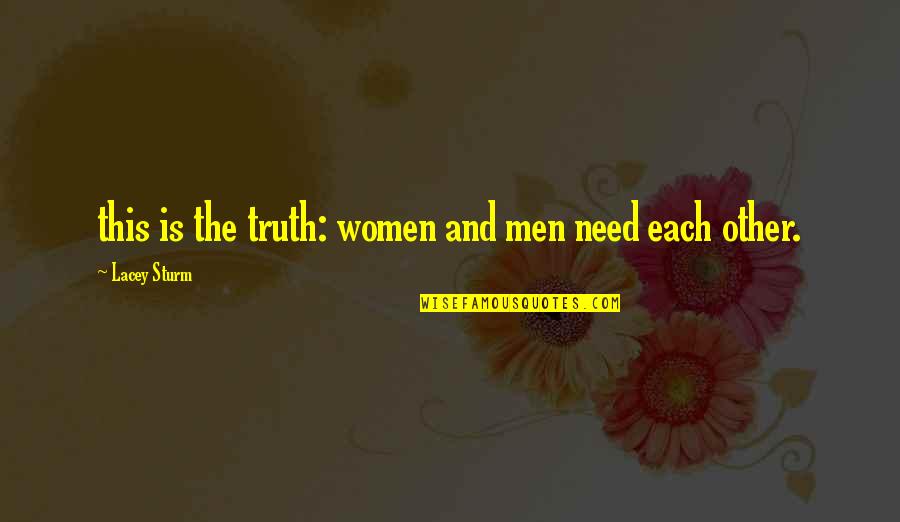 Sturm Quotes By Lacey Sturm: this is the truth: women and men need