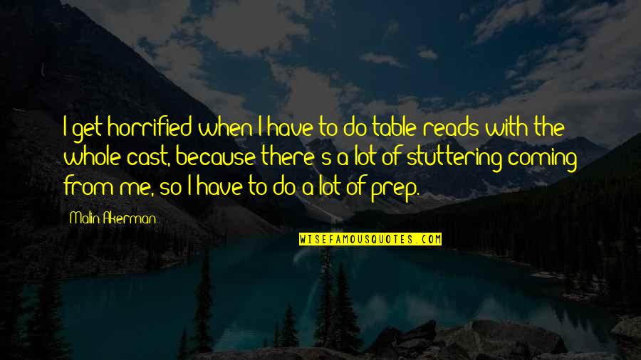 Stuttering Quotes By Malin Akerman: I get horrified when I have to do Stuttering Quotes By Malin Akerman: I get horrified when I have to do