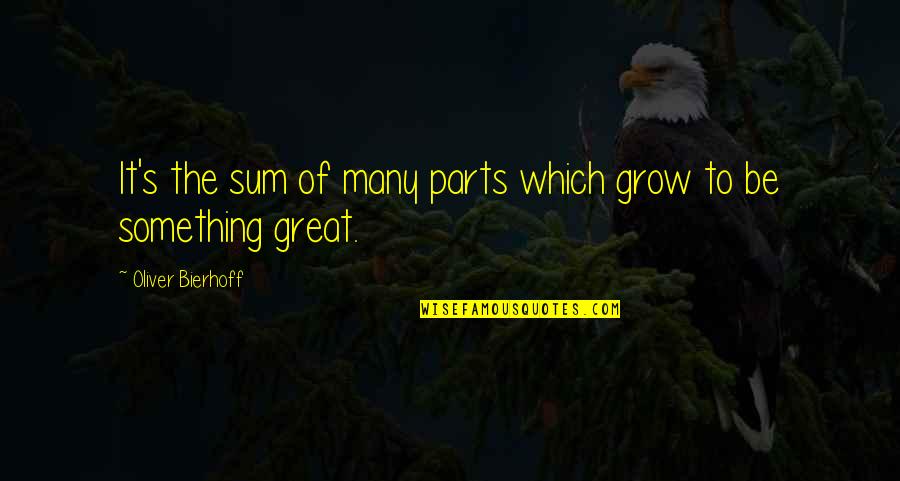 Stuuupiiiid Quotes By Oliver Bierhoff: It's the sum of many parts which grow