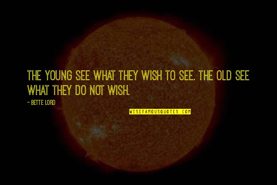 Stvarne Imenice Quotes By Bette Lord: The young see what they wish to see.