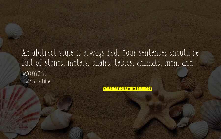 Style Of Writing Quotes By Alain De Lille: An abstract style is always bad. Your sentences