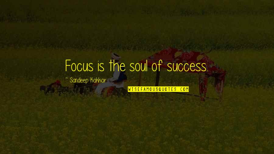 Stylez Major Quotes By Sandeep Kakkar: Focus is the soul of success. Stylez Major Quotes By Sandeep Kakkar: Focus is the soul of success.