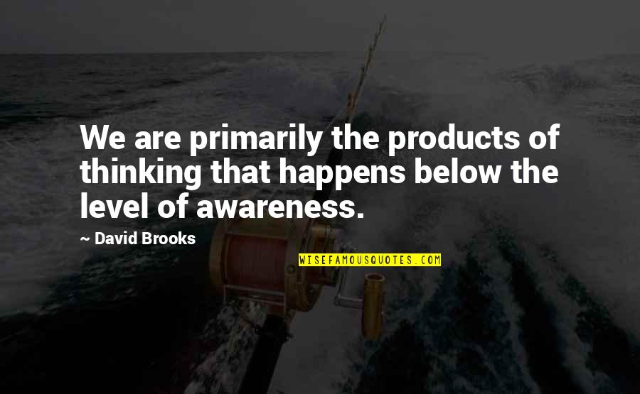 Stylin Quotes By David Brooks: We are primarily the products of thinking that
