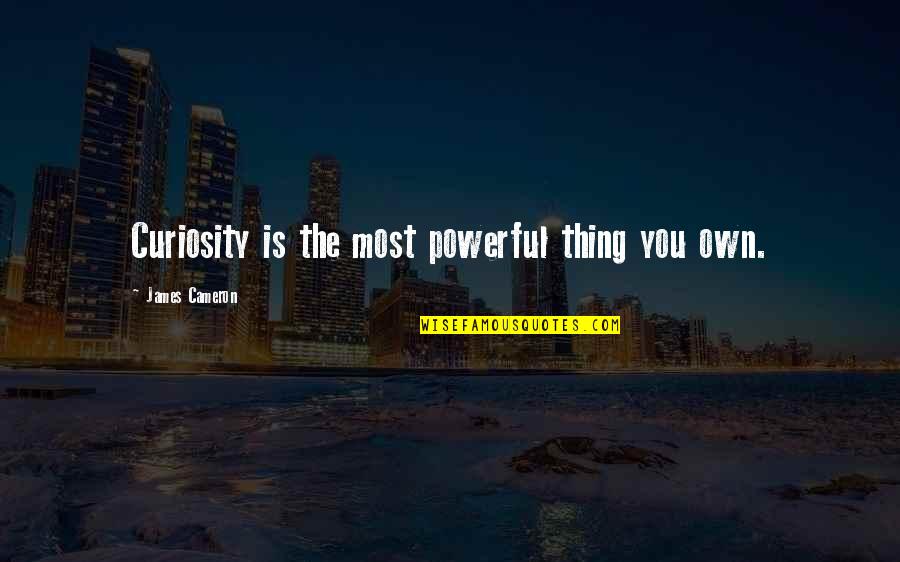 Stylishly Done Quotes By James Cameron: Curiosity is the most powerful thing you own.