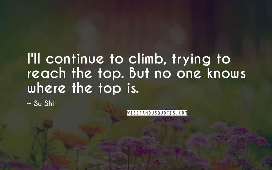 Su Shi quotes: I'll continue to climb, trying to reach the top. But no one knows where the top is.