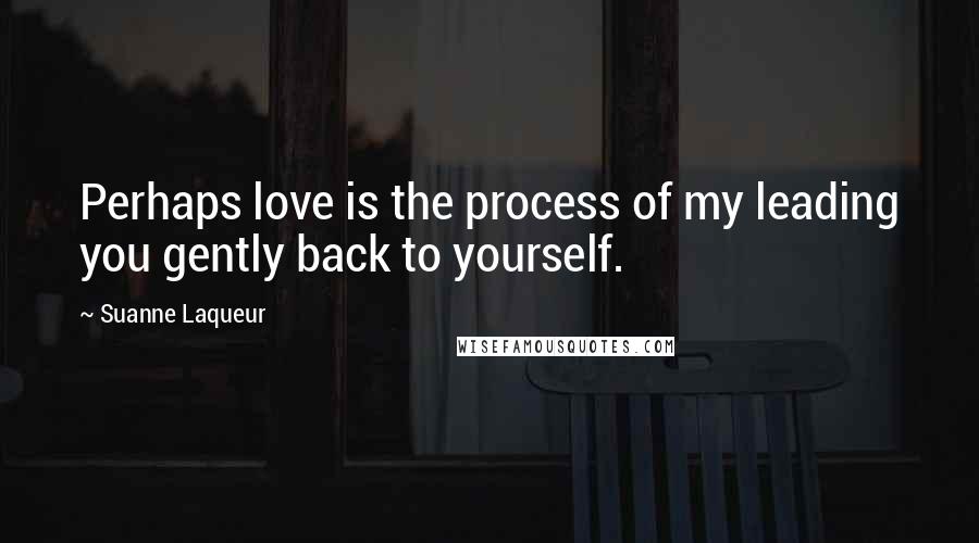 Suanne Laqueur quotes: Perhaps love is the process of my leading you gently back to yourself.