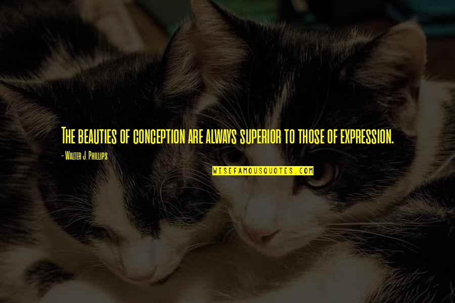 Suara Ku Quotes By Walter J. Phillips: The beauties of conception are always superior to Suara Ku Quotes By Walter J. Phillips: The beauties of conception are always superior to