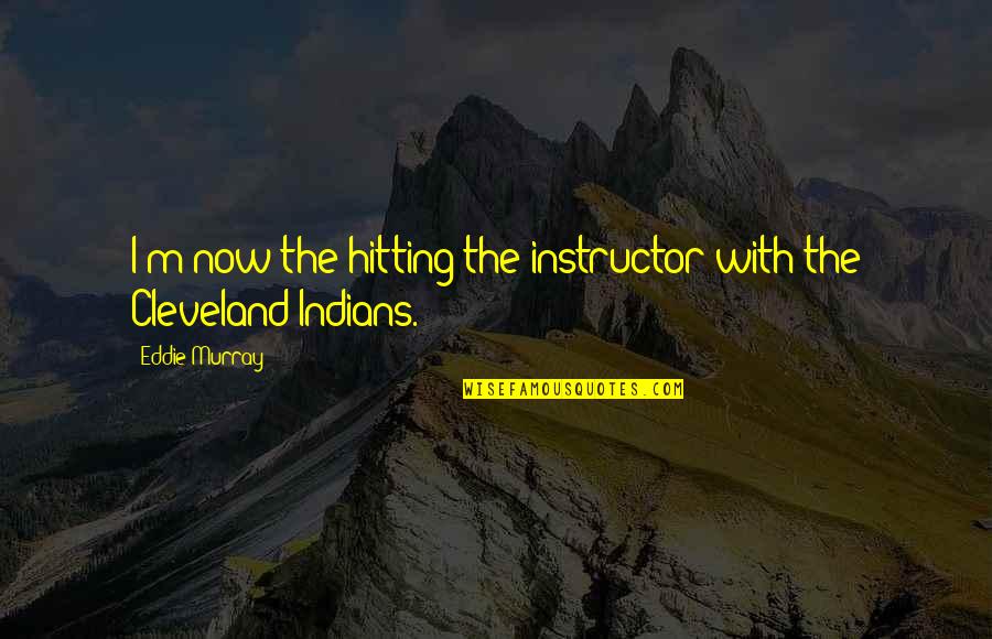 Subdere Diplomados Quotes By Eddie Murray: I'm now the hitting the instructor with the