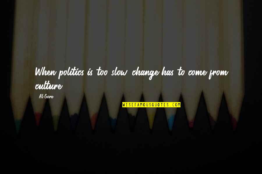 Subestimes In English Quotes By Al Gore: When politics is too slow, change has to