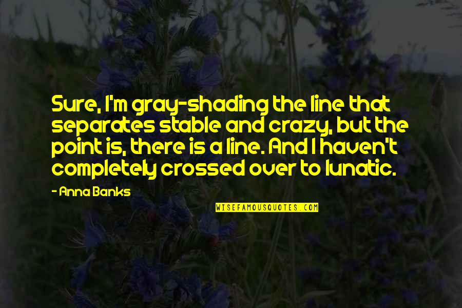 Subjectification Theory Quotes By Anna Banks: Sure, I'm gray-shading the line that separates stable
