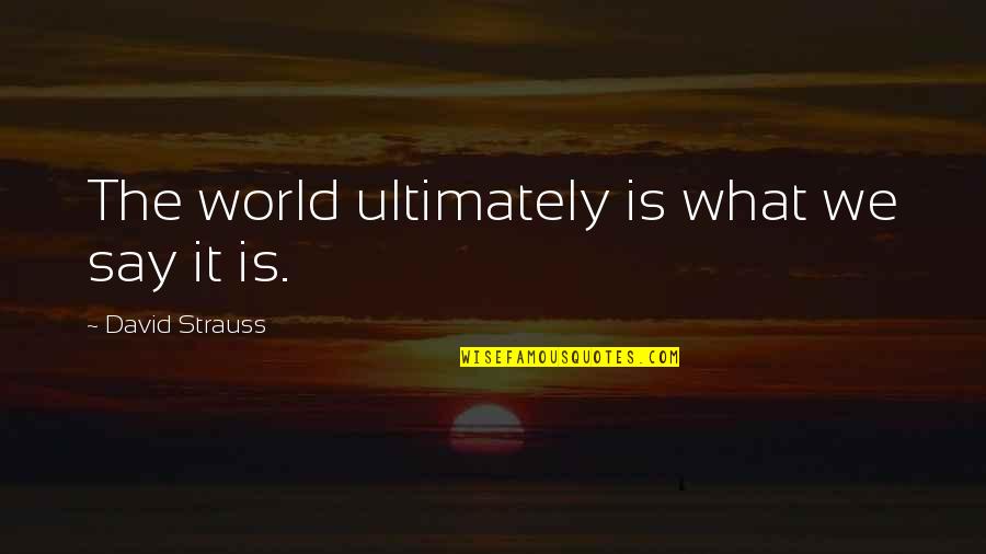 Subjective Quotes By David Strauss: The world ultimately is what we say it