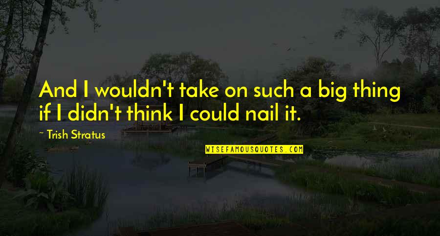 Subjektifitas Quotes By Trish Stratus: And I wouldn't take on such a big