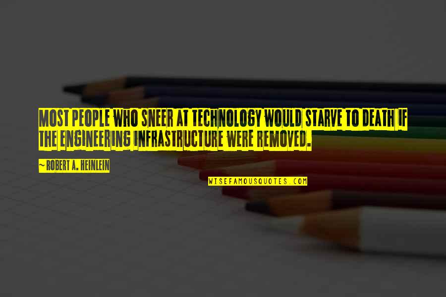 Subliner Roomette Quotes By Robert A. Heinlein: Most people who sneer at technology would starve