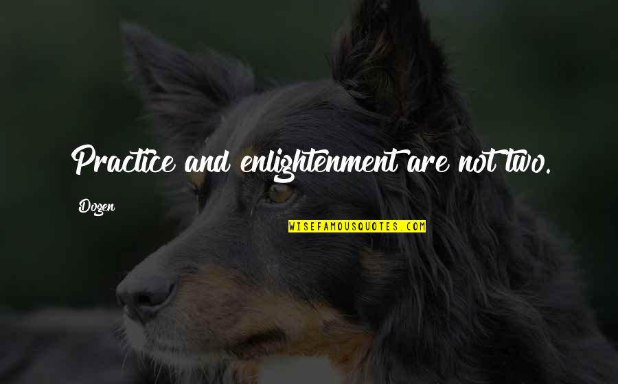 Subluxations Signs Quotes By Dogen: Practice and enlightenment are not two.