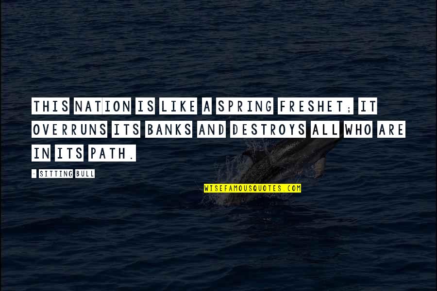 Submission Dominance Quotes By Sitting Bull: This nation is like a spring freshet; it