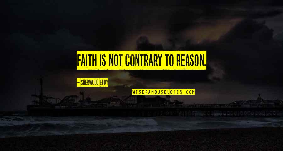 Submission To A Man Quotes By Sherwood Eddy: Faith is not contrary to reason.