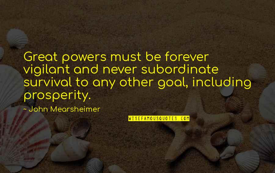 Subordinate Quotes By John Mearsheimer: Great powers must be forever vigilant and never Subordinate Quotes By John Mearsheimer: Great powers must be forever vigilant and never