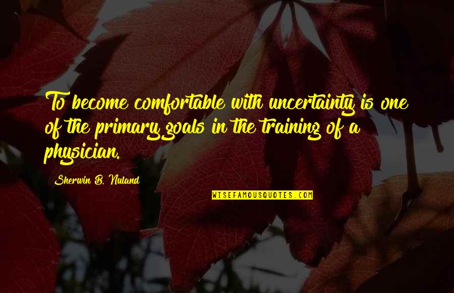 Subordination Synonyms Quotes By Sherwin B. Nuland: To become comfortable with uncertainty is one of