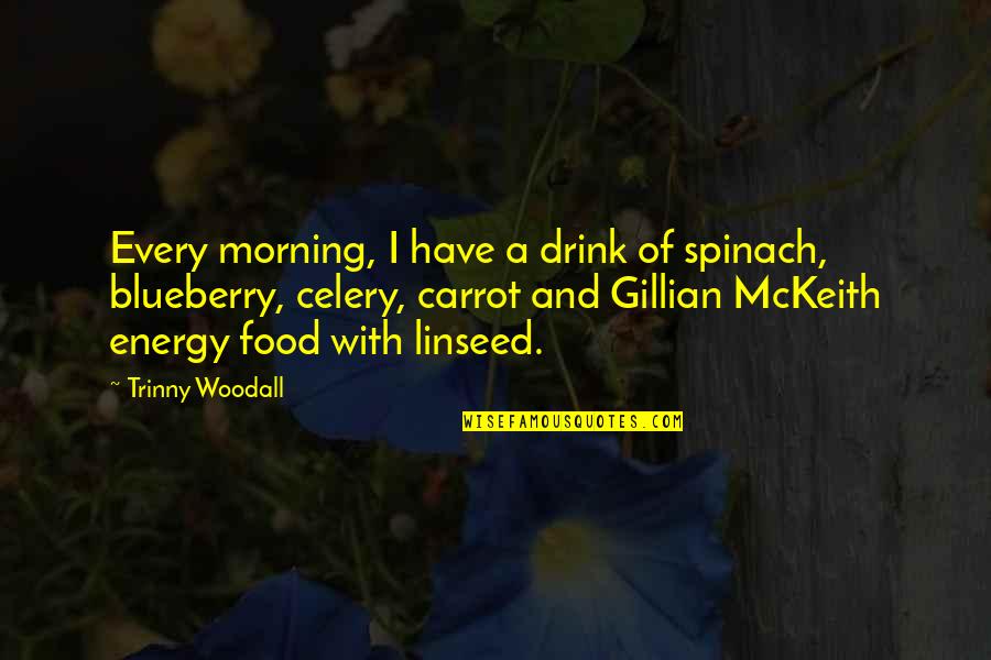 Subscribe Request Quotes By Trinny Woodall: Every morning, I have a drink of spinach,