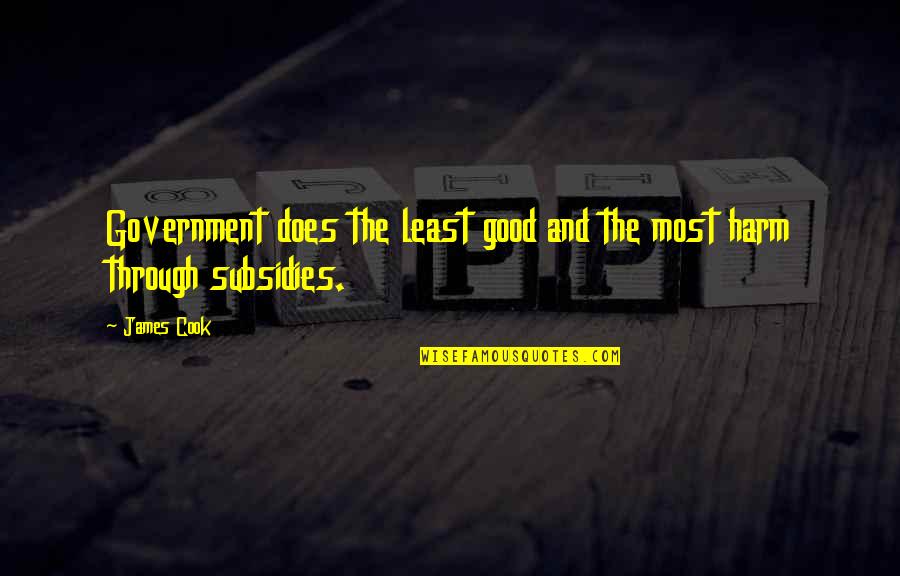 Subsidies Quotes By James Cook: Government does the least good and the most