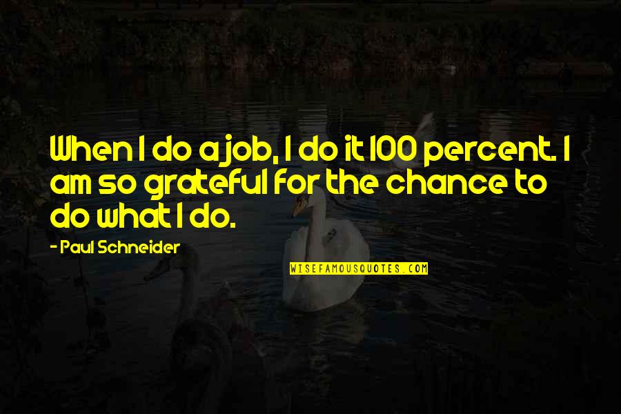 Substained Quotes By Paul Schneider: When I do a job, I do it