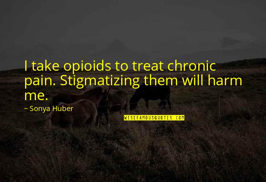 Substance Use And Abuse Quotes By Sonya Huber: I take opioids to treat chronic pain. Stigmatizing