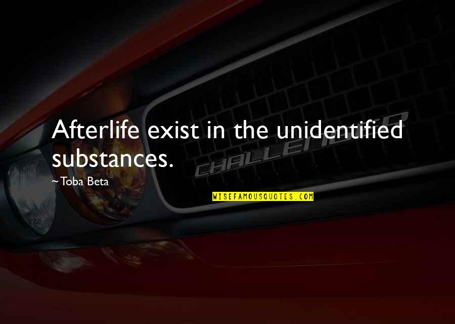Substances Quotes By Toba Beta: Afterlife exist in the unidentified substances.