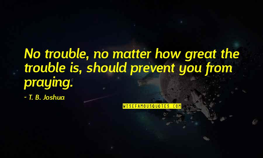 Substantiating Employment Quotes By T. B. Joshua: No trouble, no matter how great the trouble