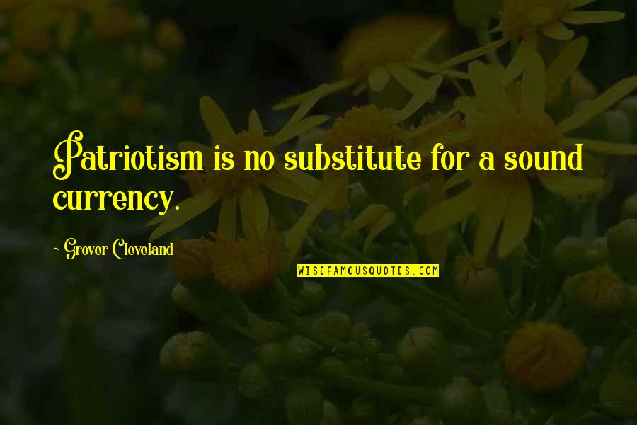 Substitutes Quotes By Grover Cleveland: Patriotism is no substitute for a sound currency.