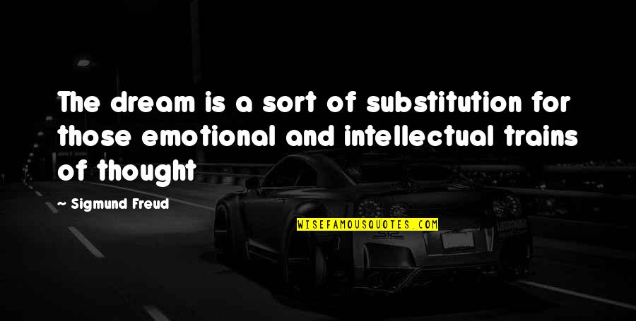 Substitution Quotes By Sigmund Freud: The dream is a sort of substitution for