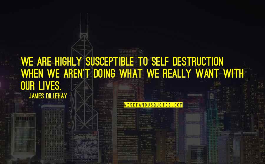 Subterfuges Sentence Quotes By James Dillehay: We are highly susceptible to self destruction when