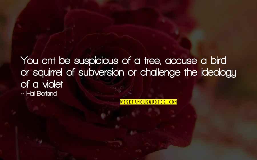 Subversion Quotes By Hal Borland: You cn't be suspicious of a tree, accuse