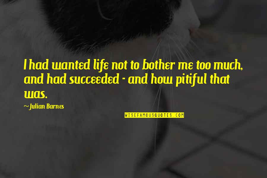 Succeeded Quotes By Julian Barnes: I had wanted life not to bother me