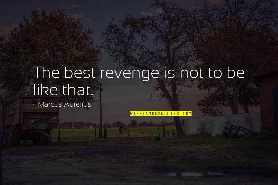 Succeeding In Silence Quotes By Marcus Aurelius: The best revenge is not to be like
