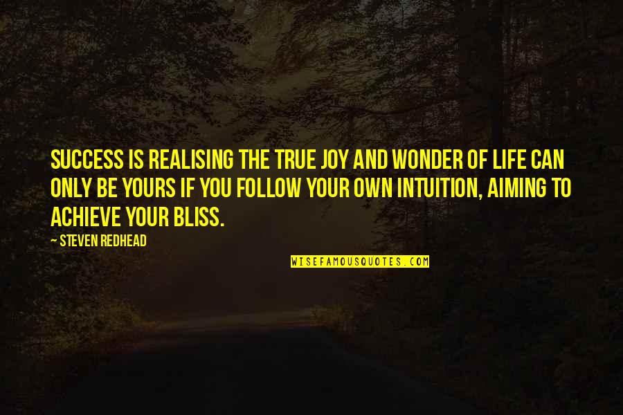 Success Achieve Quotes By Steven Redhead: Success is realising the true joy and wonder Success Achieve Quotes By Steven Redhead: Success is realising the true joy and wonder