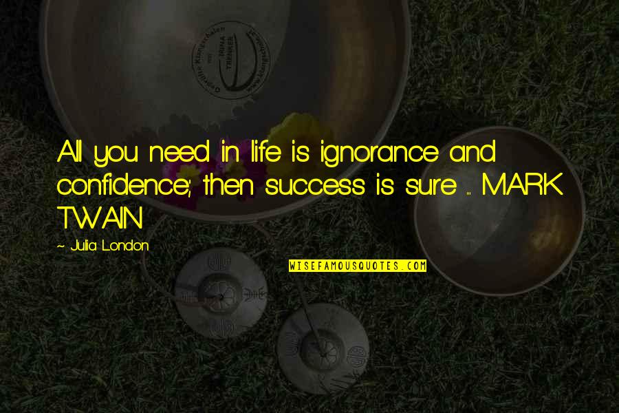 Success And Quotes By Julia London: All you need in life is ignorance and Success And Quotes By Julia London: All you need in life is ignorance and