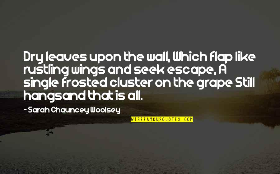 Success Because Of God Quotes By Sarah Chauncey Woolsey: Dry leaves upon the wall, Which flap like Success Because Of God Quotes By Sarah Chauncey Woolsey: Dry leaves upon the wall, Which flap like