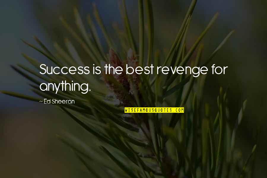 Success Best Quotes By Ed Sheeran: Success is the best revenge for anything.